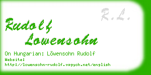 rudolf lowensohn business card